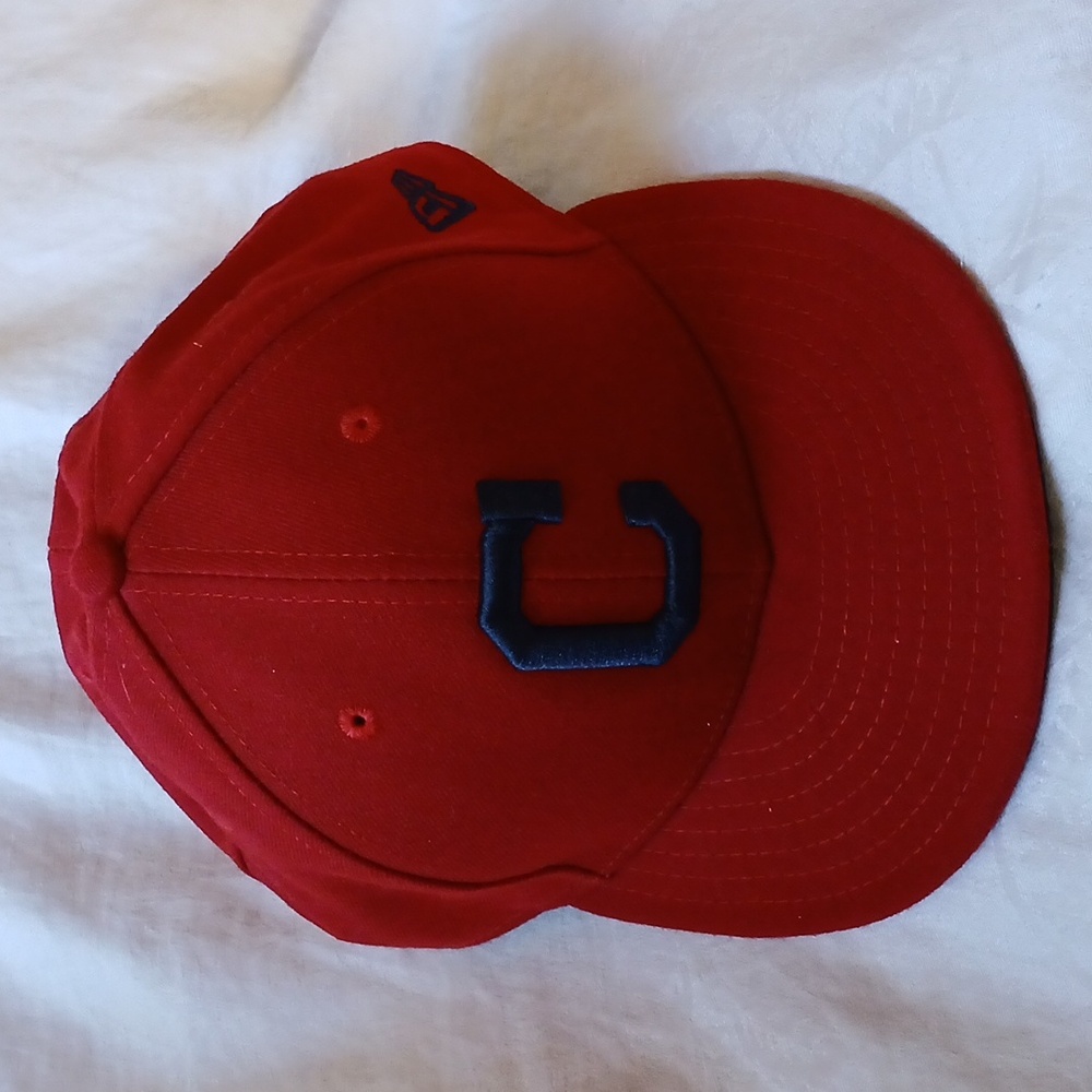 New Era Cleveland Guardians MLB Mens Unisex Fitted Hat Cap Size 7 3/4 Red Blue